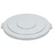 A gray plastic lid with a round lid.