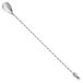 A Barfly stainless steel bar spoon with a long handle and a pineapple end.