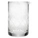 A clear Barfly mixing glass with a diamond pattern.