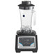 A black and silver AvaMix commercial blender with two Tritan containers.