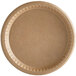 A Solut kraft paper plate with a round edge.