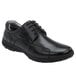 A black leather SR Max men's Oxford dress shoe with laces.