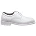 A white SR Max men's Oxford dress shoe with laces and a rubber sole.