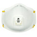 A white 3M box with yellow trim and 3M 8515 N95 Particulate Welding Respirator inside.