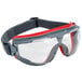 3M GoggleGear 500 Series safety goggles with clear lenses and red and gray frames.