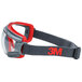 3M Safety Goggles with clear lens and red trim.