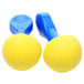 A pair of yellow and blue 3M E-A-R EXPRESS Pod Plugs