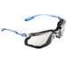 3M Virtua CCS safety glasses with blue and clear lenses and a vented foam gasket.