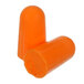 A pair of 3M orange foam earplugs.