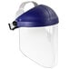 3M blue thermoplastic face shield with clear visor.