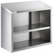 A Regency stainless steel wall cabinet with shelves.