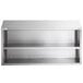 A Regency stainless steel wall cabinet with open shelves.