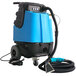A blue and black Mytee Grand Prix Automotive extractor with a hose.