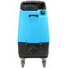 A blue and black Mytee Grand Prix automotive heated extractor machine with a round vent.