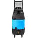 A close-up of a blue and black Mytee Lite 8070 carpet extractor.