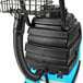 A black and blue Mytee Lite 8070 carpet extractor with a black hose.