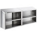 A stainless steel Regency wall cabinet with two shelves.