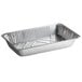 A silver foil pan with a deep depth and a white background.