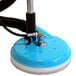 The Mytee 8903 Wand Style Spinner Tile and Grout Cleaning Tool, a blue and white polisher with a hose attached.