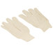 A pair of white Cordova Standard Poly / Cotton Blend Canvas gloves.