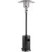 A black Backyard Pro portable patio heater with a round base.