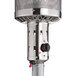 A Backyard Pro stainless steel portable patio heater with a metal base.