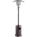A Backyard Pro bronze portable patio heater with a round metal base.