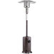 A Backyard Pro bronze portable patio heater with a round base.