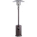 A Backyard Pro bronze portable patio heater with a round base.