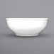 A white International Tableware Bristol china bowl with a rolled edge.