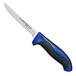 A Dexter-Russell utility knife with a blue handle.