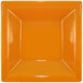 An orange square International Tableware porcelain bowl with a square center on a white background.