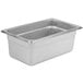 A Choice stainless steel rectangular steam table pan with a rectangular bottom.
