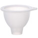 A white silicone funnel with a white handle.
