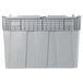 An Orbis gray plastic Stack-N-Nest tote box with hinged lid and black handles.