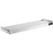 A silver stainless steel rectangular ServIt strip warmer with adjustable controls on a white background.
