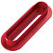 A red rectangular plastic holder with round bases for Silikomart Fashion Eclair mini trays.