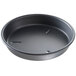 A round black Chicago Metallic deep dish pizza pan.
