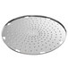 An Avantco stainless steel circular shredder plate with holes.