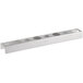 A silver rectangular Ateco stainless steel mold rack with four holes.