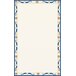 White rectangular menu paper with a blue and white Mediterranean border.