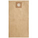 A brown paper bag with a white circle and a hole in the middle.