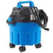 A blue and black Lavex wet/dry vacuum cleaner with a black cord.