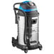 A Lavex stainless steel wet/dry vacuum cleaner on wheels with a blue and black handle.