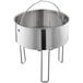 A stainless steel Backyard Pro brewing pot with a wire mesh lid.