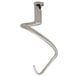 An Avantco cast aluminum dough hook with a curved metal hook on the end.
