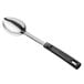 A Vollrath stainless steel spoon with a black handle.