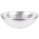A silver Vollrath stainless steel mixing bowl.