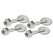 A set of four Ateco stainless steel fluted pastry cutter wheels with locking hardware.