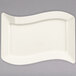 A white rectangular plate with a curved shape.